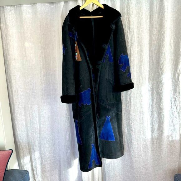 Gorgeous Vintage Handmade Artisan Shearling Maxi Coat - Picture 4 of 16